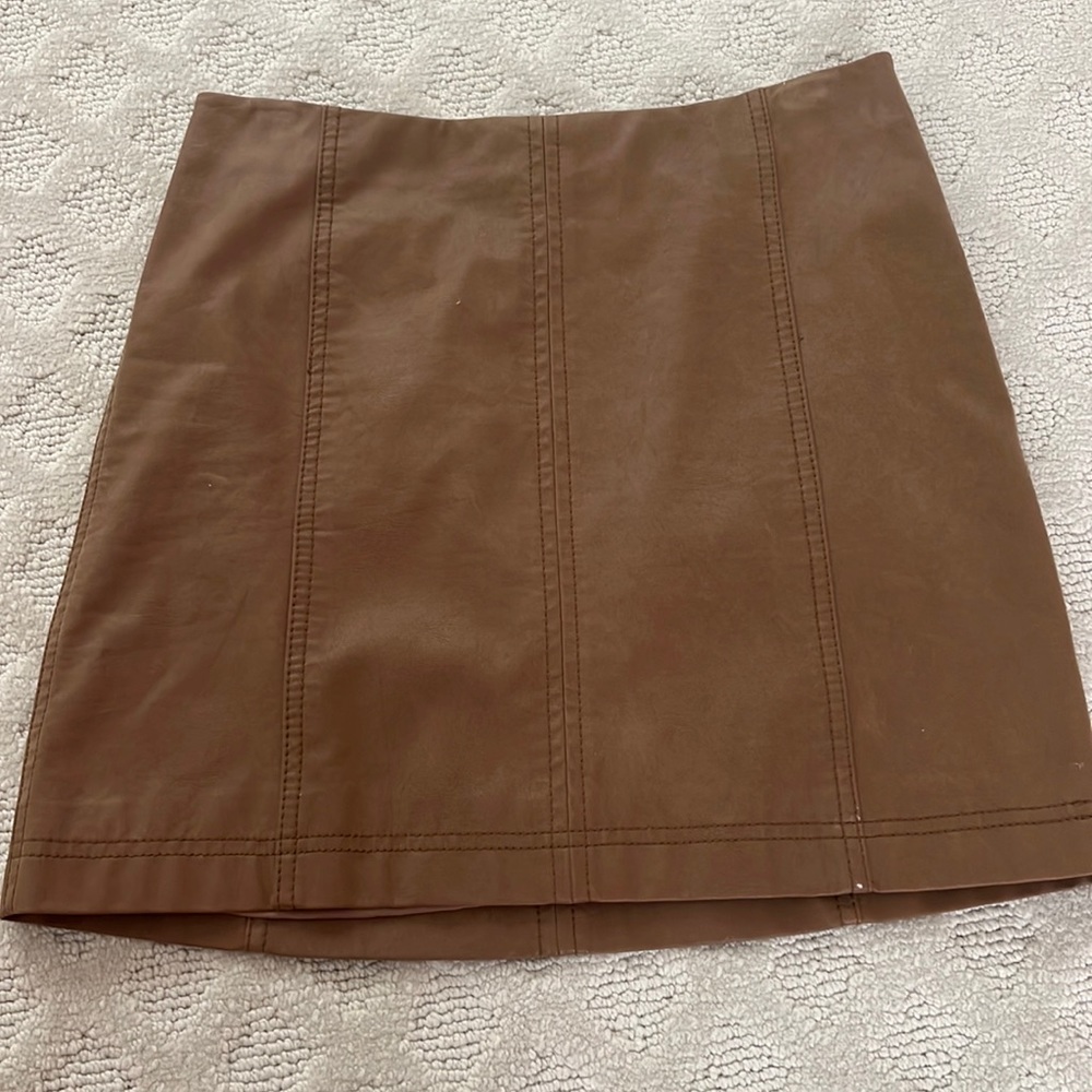 Free People Leather Mini Skirt